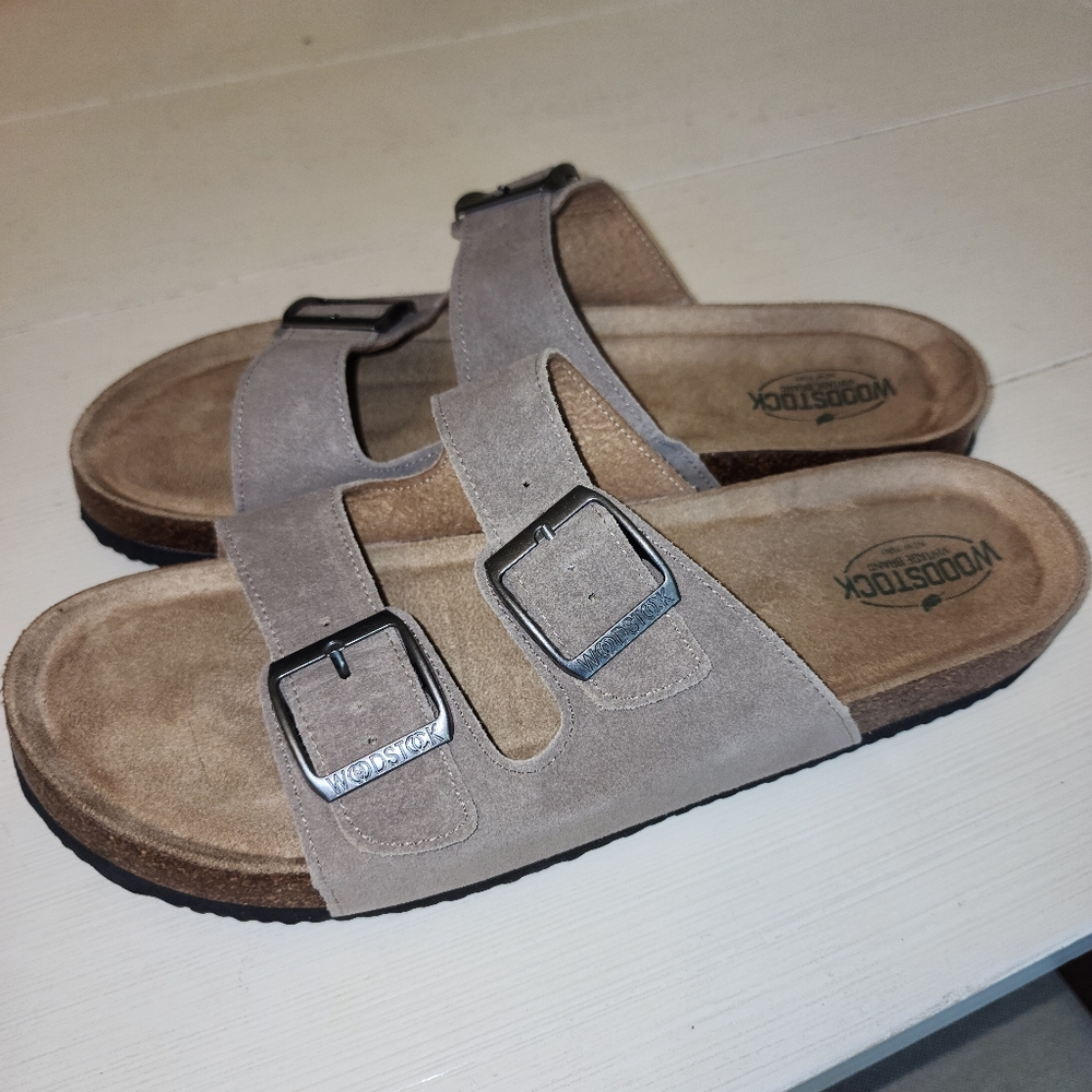 Woodstock Taupe Suede Sandals